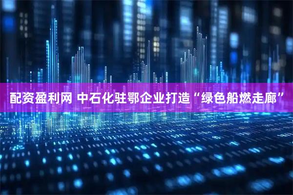 配资盈利网 中石化驻鄂企业打造“绿色船燃走廊”