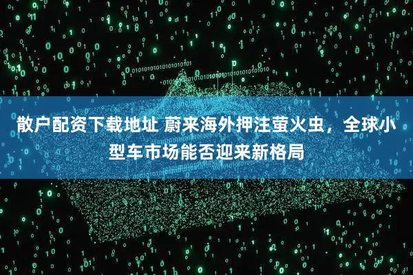 散户配资下载地址 蔚来海外押注萤火虫，全球小型车市场能否迎来新格局